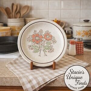 MCM Homer Laughlin HLC653 Round Chop Plate Serving Platter USA 10” Floral Mint